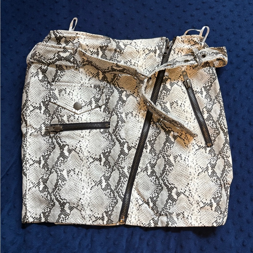 Honey Punch snakeskin skirt